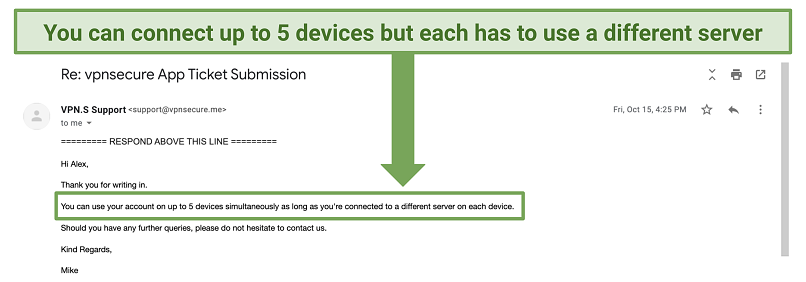 Simultaneous Device Connections — Works With up to 5 Devices but Using a Different Server for Each