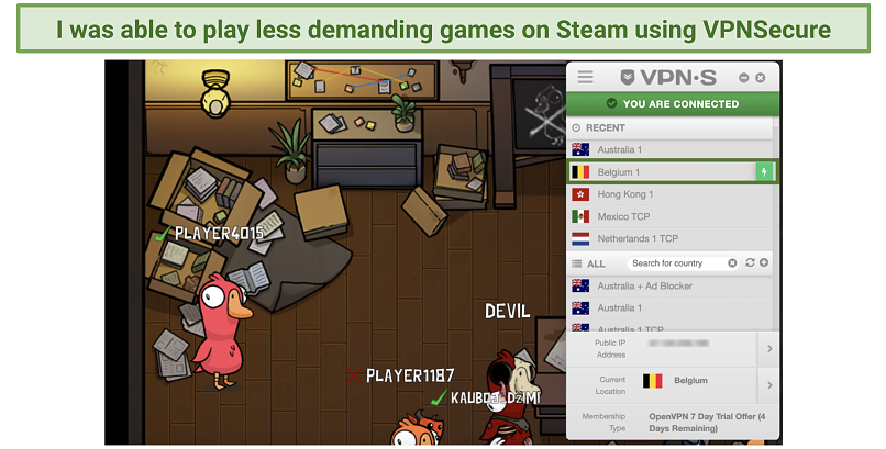 Are VPNSecure’s Speeds Fast Enough for Gaming? Yes