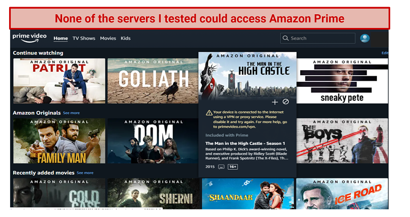 Blocked By: Amazon Prime Video US
