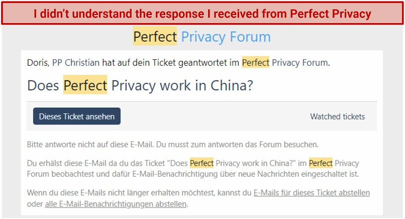 Does Perfect Privacy Work in China? No