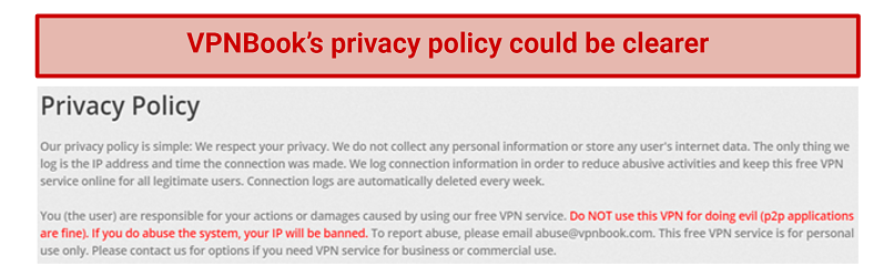 Privacy — Vague and Contradictory Policy