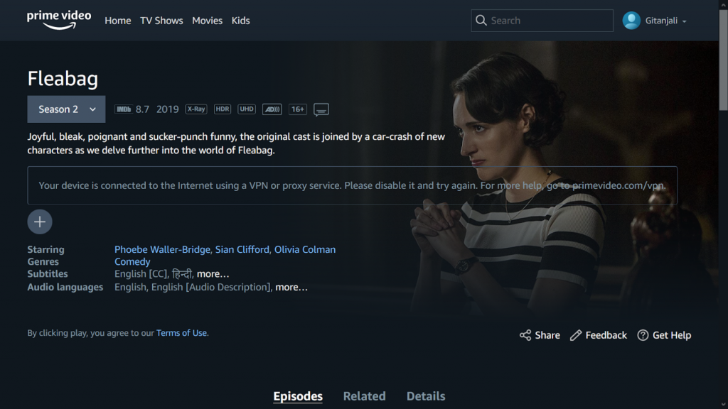 Blocked By: Amazon Prime Video, BBC iPlayer, and Disney+