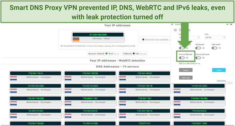 Security — Only Available With the VPN
