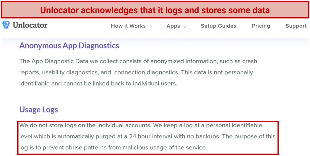 Does Unlocator Keep Logs? Yes
