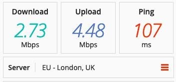 Server Network and Speeds