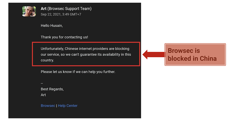 Does Browsec VPN Work in China? No