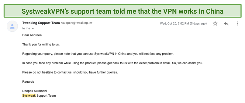 Does SystweakVPN Work in China? Yes