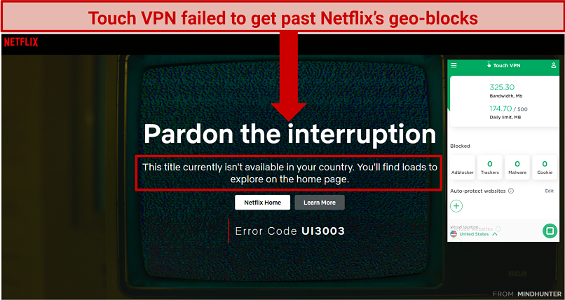 Blocked By: Netflix, BBC iPlayer, Hulu, HBO Max, Amazon Prime Video, and ESPN