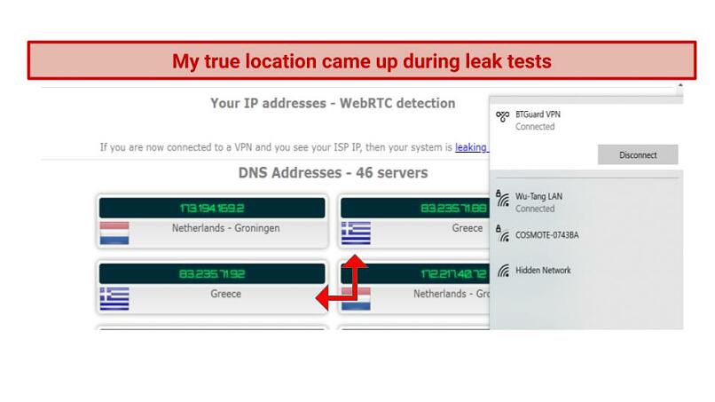 Security — Average Features and Failed Leak Tests