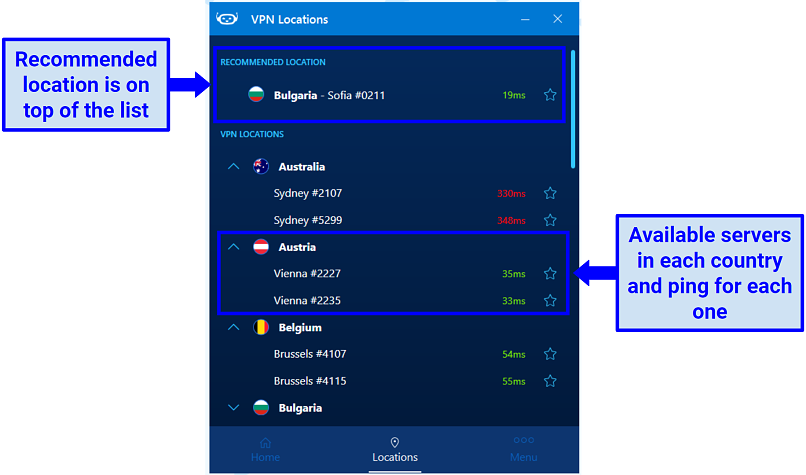 Server Network — Good Coverage with Useful Locations