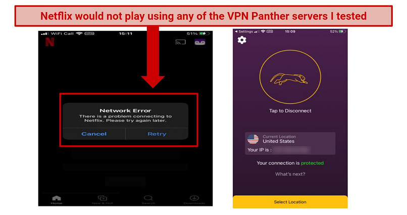 Blocked by: Netflix, HBO Max, Hulu, and Disney+