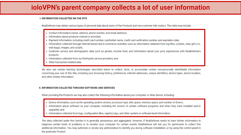 Privacy — Collects Your Data