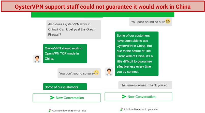 Does OysterVPN Work in China? No